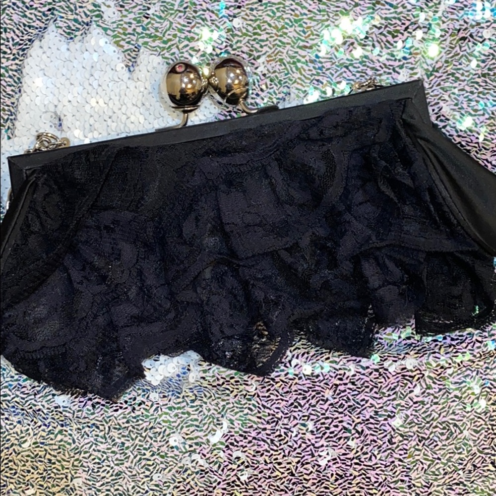 Paris Hilton - black lace and crystal